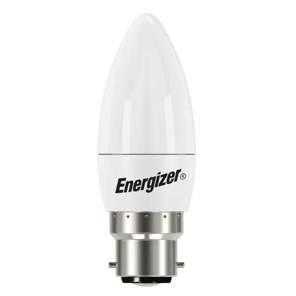 Energizer S14331 4.9W LED Candle B22 (BC) - 470lm - 3,000K (Warm White) - Box of 4