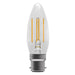 Bell 60703 4W LED Filament Clear Candle - BC, 2700K