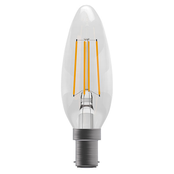 Bell 60718 LED 3.3W Dimmable Clear Filament Candle - SBC - 2700K