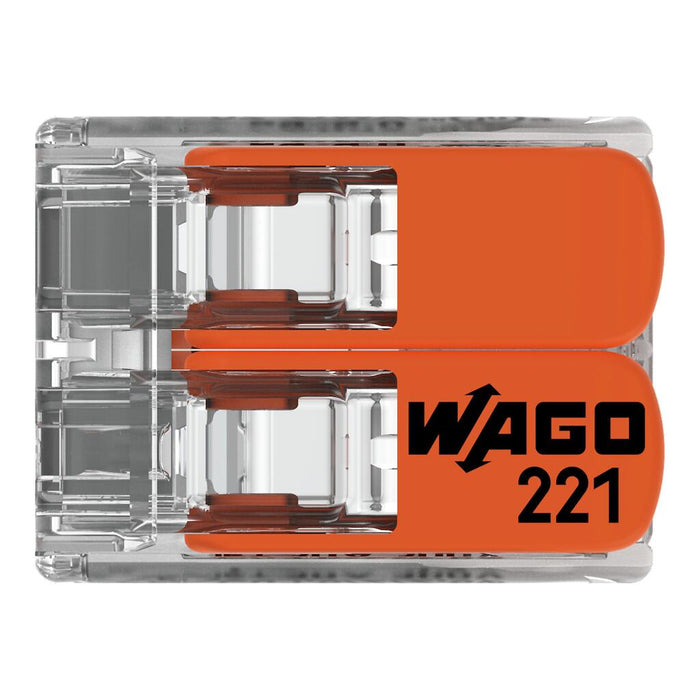 Wago 221-612 2 Way 0.5-6mm² Cable Splicing Connector 50 Pack