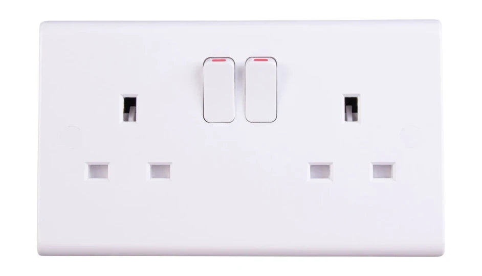 Deta Slimline S1209SDP 2 Gang 13A Switched Socket DP