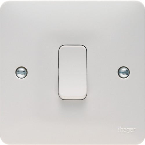 Hager Sollysta WMPS11 10AX 1G 1W Wall Switch