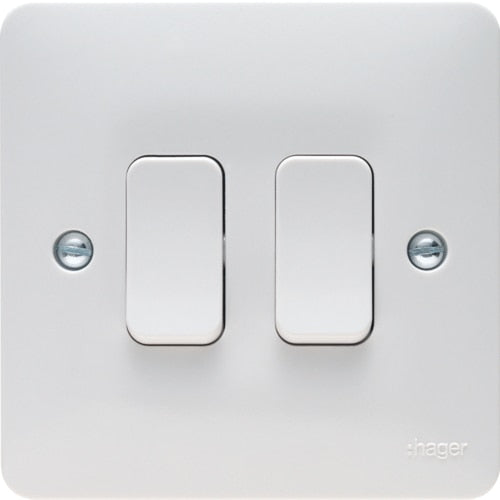 Hager Sollysta WMPS22 2G 2W Wall Switch