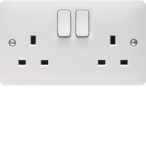 Hager Sollysta WMSS82 2G 13A DP Switched Socket