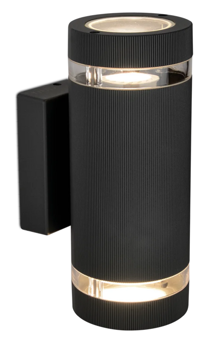 Kosnic OCA-BLK Ocala up/down wall light, LED GU10 lamp x 2 Black