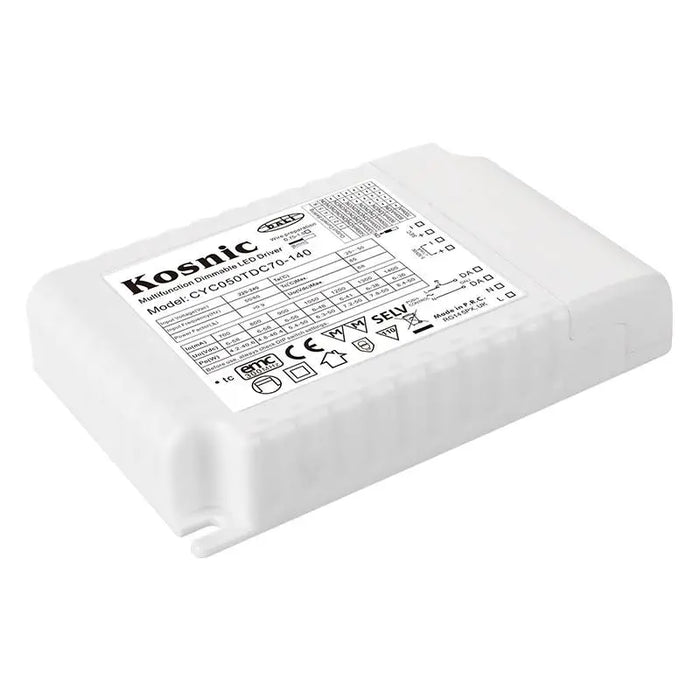 Kosnic CYC050TDC70-140 Dimmable Driver: 50W DALI2 1-10V primary push dim driver