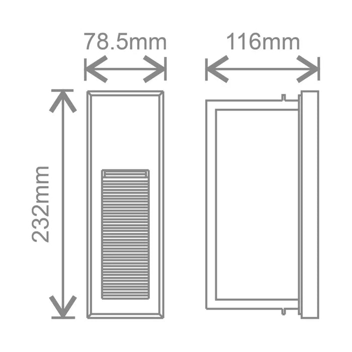 Kosnic EPP03VER-BLK Epping, Vertical LED brick light, 3W, 22°, 4000K, Black