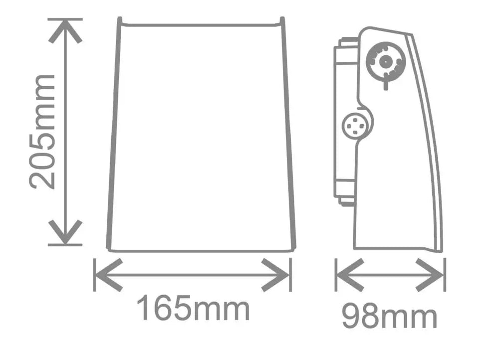 Kosnic KRU25/DS-SCT Kabru, LED IP65 Wall Pack, 25W CCT Switchable, Dusk to Dawn