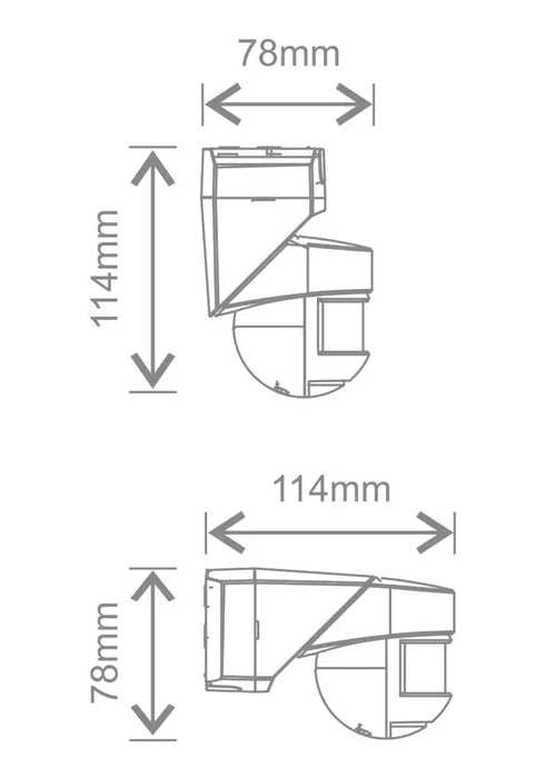 Kosnic PIR-EXT-WHT P20 Exterior IP54 on/off PIR 3 Mount Positions White