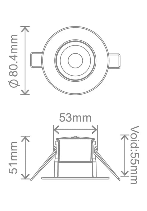 Kosnic ERT06 Erta 6W LED Fire Rated Downlight, CCT Switchable