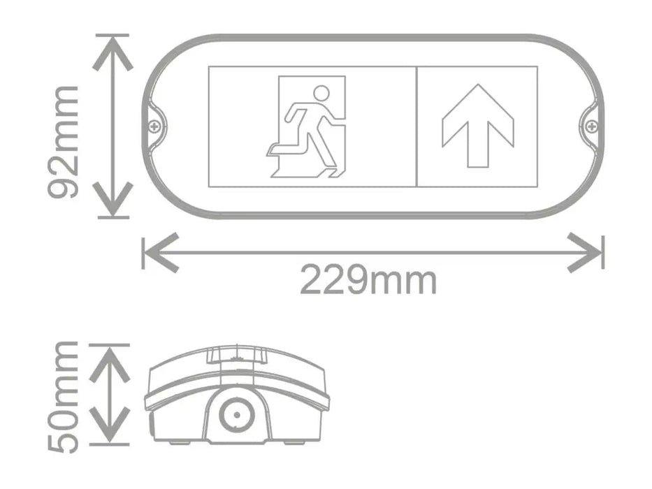 Kosnic MULM01 Mulu Mini Standard IP65 LED Emergency Exit Sign