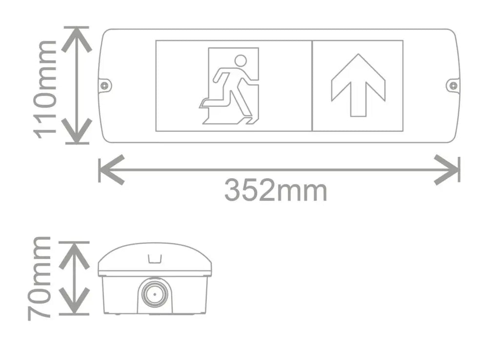 Kosnic MUL0105-BLK Mulu EME light & exit sign 1W/5W 6500K Black