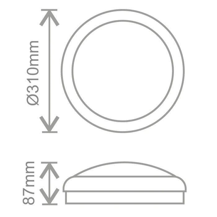 Kosnic BLCDD-WHT Blanca Bulkhead for LED DD lamps, IP65, White Trim