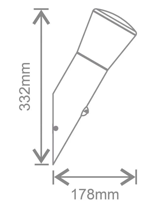 Kosnic ALBA-OPL/S Albury Angled Sensor Ext Wall Light Opal E27 Lamp Holder