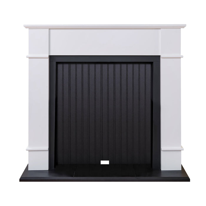 Adam Fire 21485 Adam Oxford Stove Fireplace in Pure White & Black, 48 inch