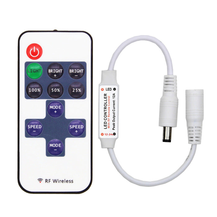 ENER-J T680 RF Mini Dimming Controller with 11 Key Remote for Single Colour LED Strip Lights