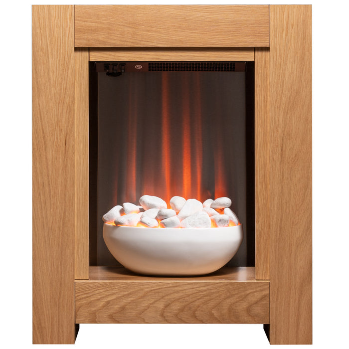 Adam Fire 21708 Adam Monet Fireplace Suite in Oak with Electric Fire, 23 inch