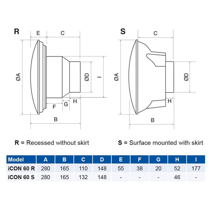 Airflow 72591701 ICON 60 Extractor Fan