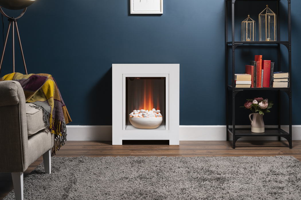 Adam Fire 14992 Adam Monet Fireplace Suite in White with Electric Fire, 23 inch