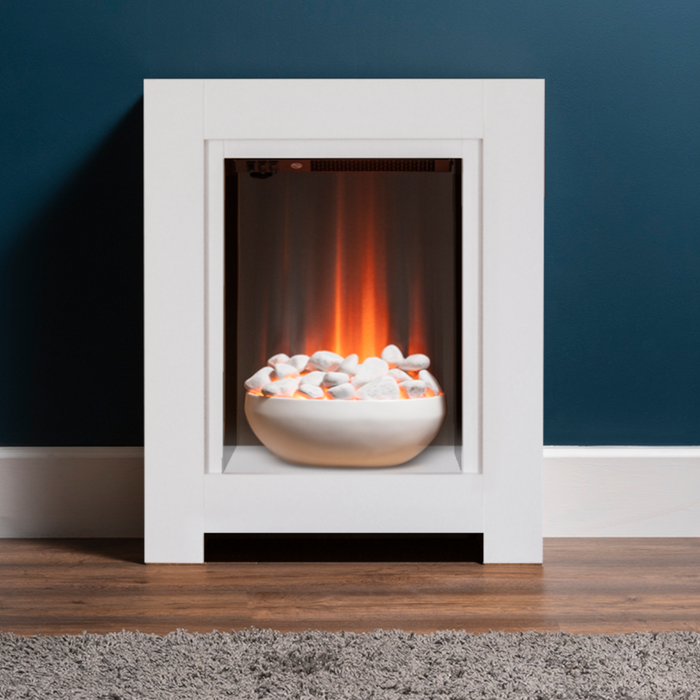 Adam Fire 14992 Adam Monet Fireplace Suite in White with Electric Fire, 23 inch