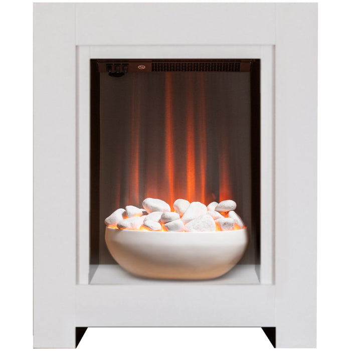 Adam Fire 14992 Adam Monet Fireplace Suite in White with Electric Fire, 23 inch