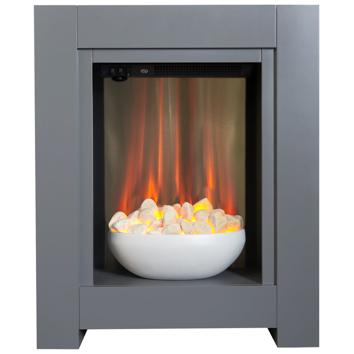 Adam Fire 22506 Adam Monet Fireplace Suite in Grey with Electric Fire, 23 inch