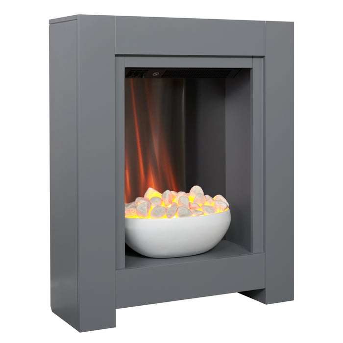 Adam Fire 22506 Adam Monet Fireplace Suite in Grey with Electric Fire, 23 inch