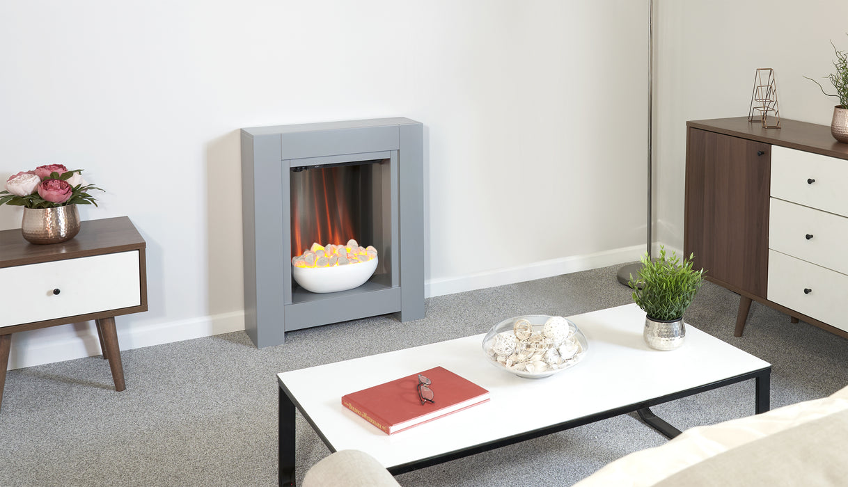 Adam Fire 22506 Adam Monet Fireplace Suite in Grey with Electric Fire, 23 inch