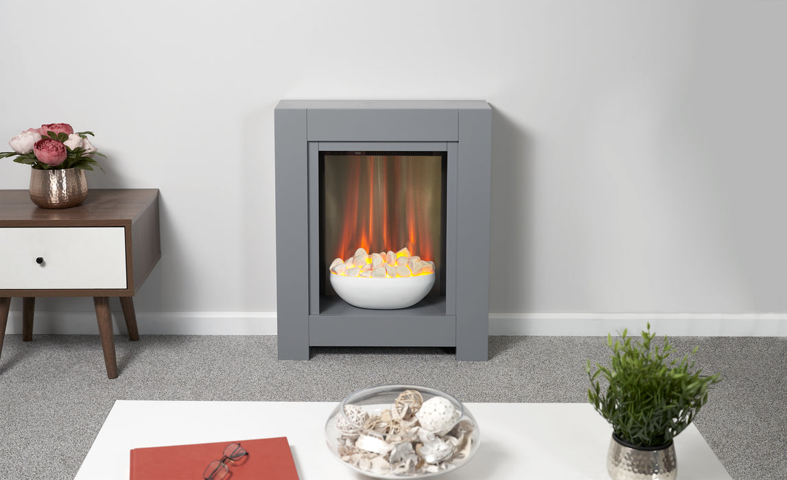 Adam Fire 22506 Adam Monet Fireplace Suite in Grey with Electric Fire, 23 inch