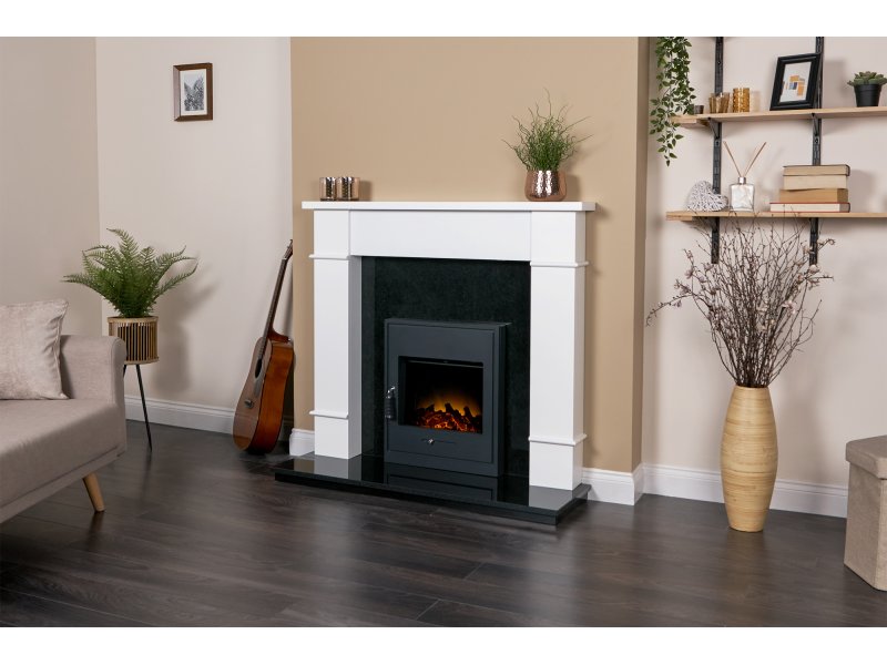 Adam Fire 19474 Adam Oslo Electric Inset Stove in Black with Remote Control