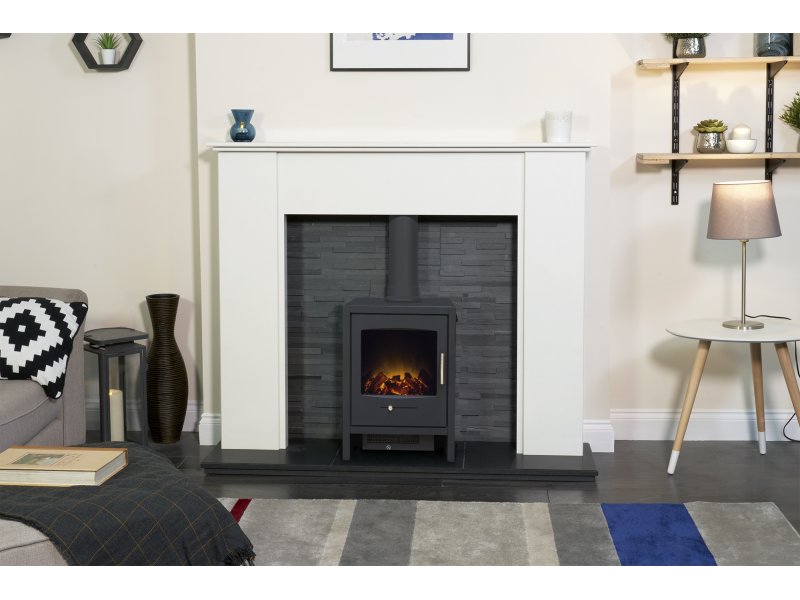 Adam fire 23180 Adam Bergen Electric Stove in Charcoal Grey