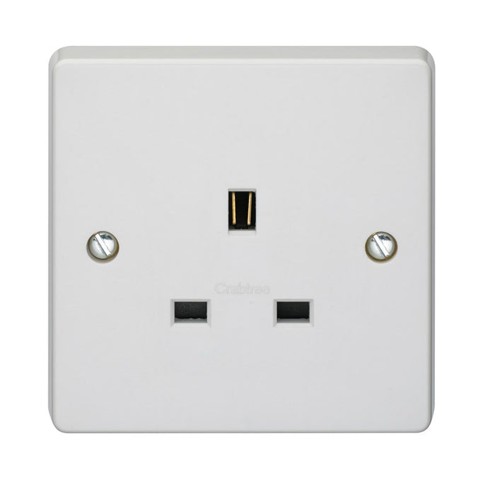 Crabtree 7255 13A Unswitched 1 Gang Socket