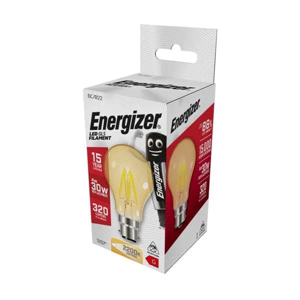 Energizer Filament S12859 Gold LED GLS 4W BC