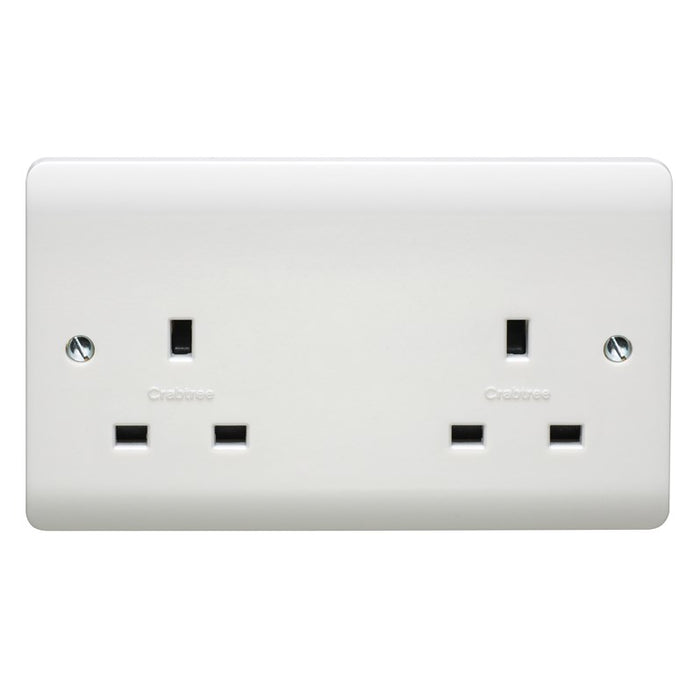 Crabtree CR1257 13A 2 Gang Unswitched Socket