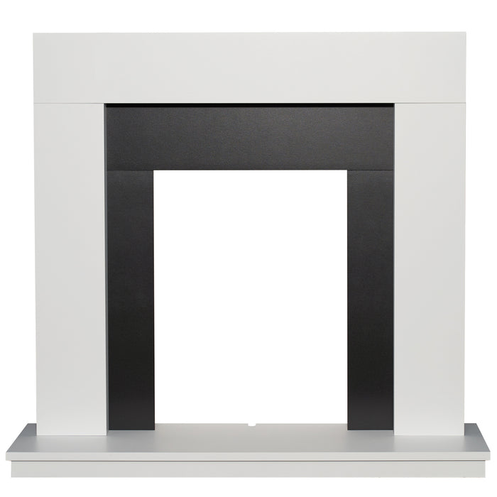 Adam Fire 13687 Adam Malmo Fireplace in White & Black/White, 39 inch