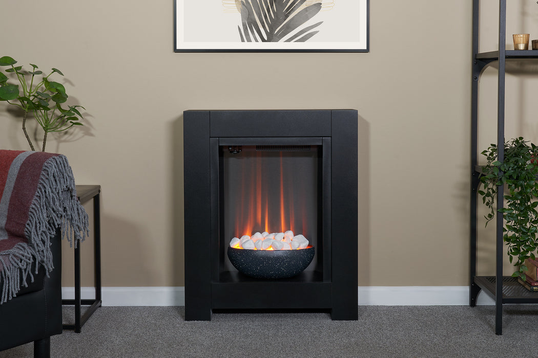 Adam Fire 25513 Adam Monet Fireplace Suite in Black with Electric Fire, 23 inch