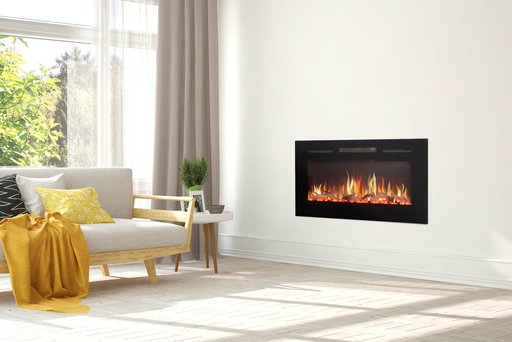 Adam Fire 25818 Adam Orlando Inset/Wall Mounted Electric Fire, 36"