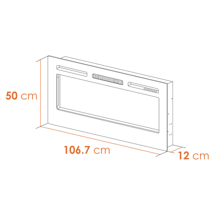 Adam Fire 25819 Adam Orlando Inset/Wall Mounted Electric Fire, 42"