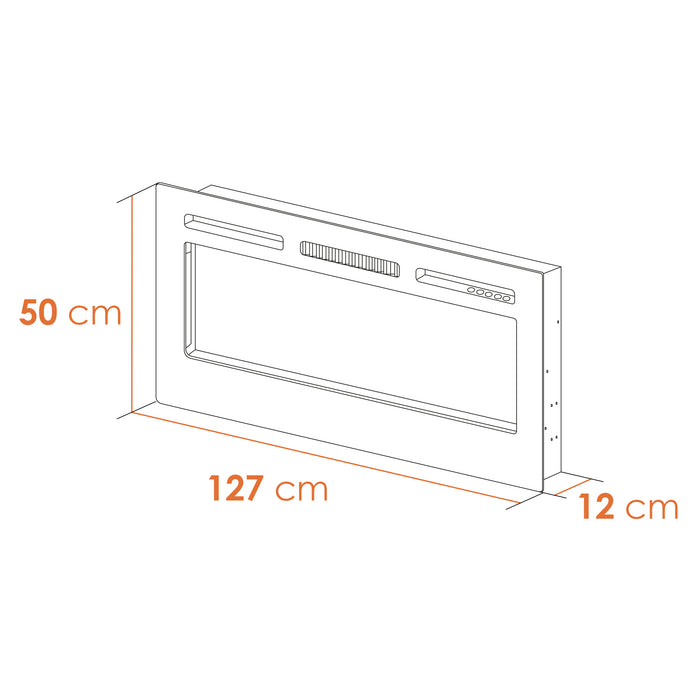 Adam Fire 25820 Adam Orlando Inset/Wall Mounted Electric Fire, 50"