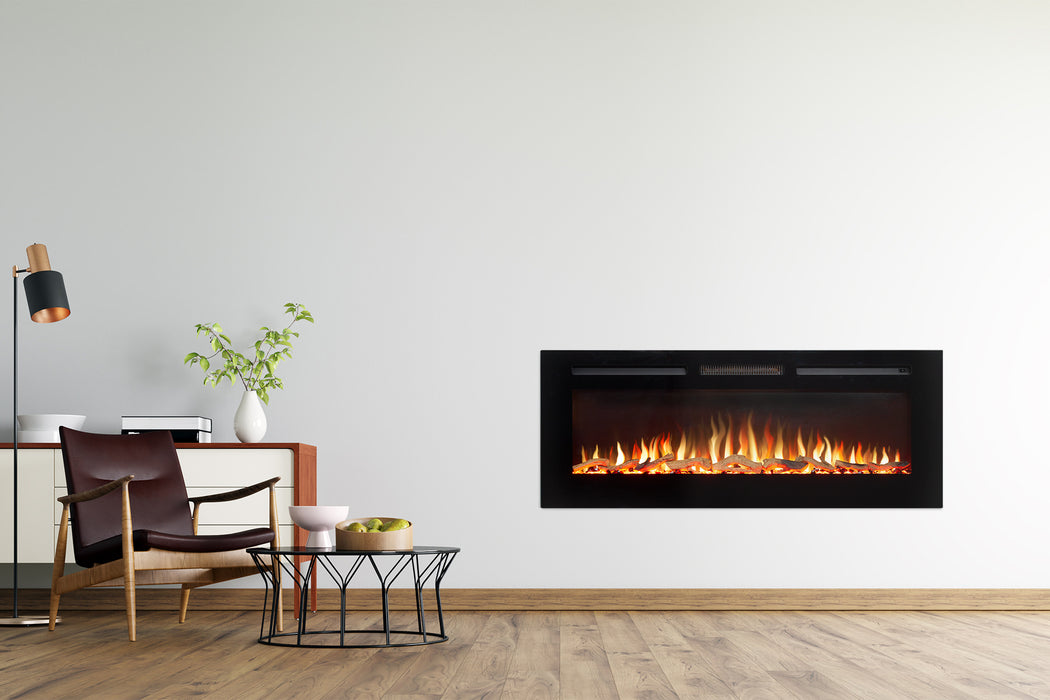 Adam Fire 25820 Adam Orlando Inset/Wall Mounted Electric Fire, 50"