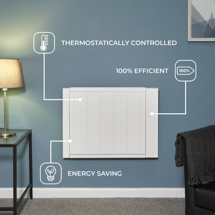 Adam Fire 26040 Adam Sola Ceramic -IQ 1500W Electric Radiator in White with Smart WiFi Control