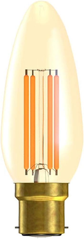 Bell 01451 4W LED Vintage Candle Dimmable - BC, Amber, 2000K