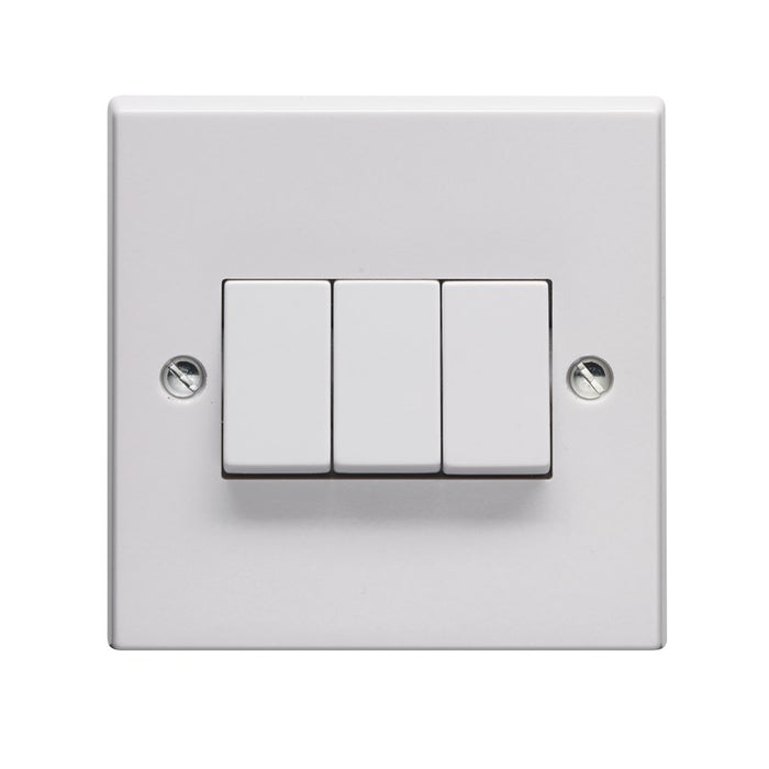 Volex Accessories VX1050 10AX 3 Gang 2 Way Plate Switch