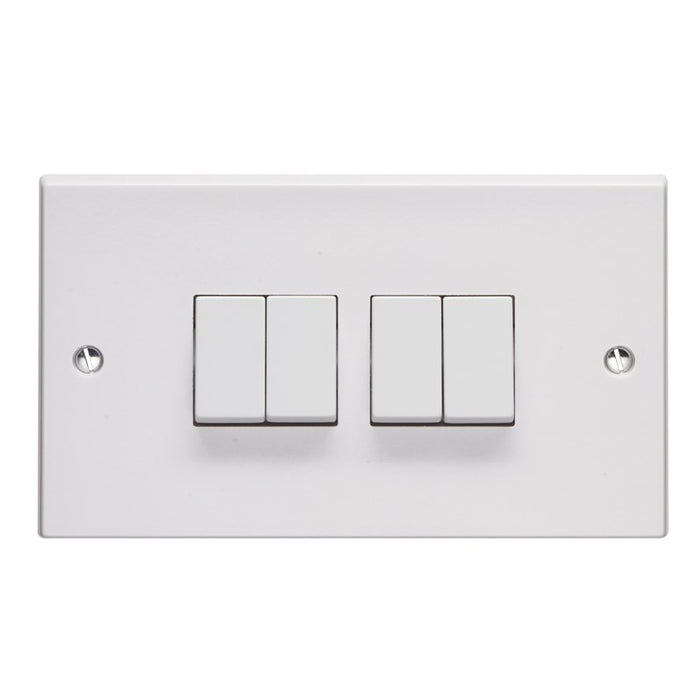 Volex Accessories VX1054 10AX 4 Gang 2 Way Plate Switch