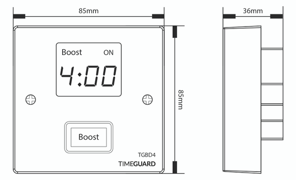 Timeguard TGBD4 4 Hour Digital Boost Timer With Countdown Display