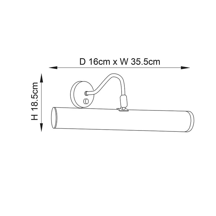 Endon Lighting PL350-E14-SWCH Turner 2lt 355mm Wall Light Chrome