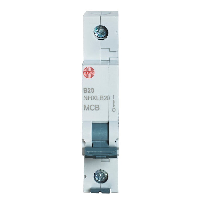 Wylex NHXLB20 20A 6KA Single Pole Miniature MCB Type B