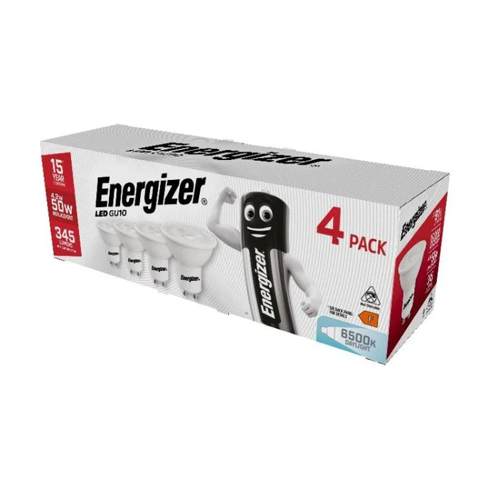 Energizer S14426 4.2W 6500K LED GU10 Daylight 345lm Box of 4