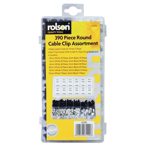 Rolson 61290 390pc Cable Clip Assortment