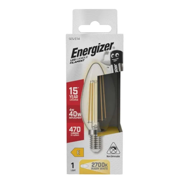 Energizer Filament S12869 LED Candle 4W SES Warm White